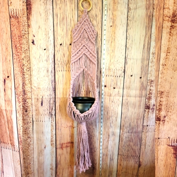 Macrame Plant Holder Wall Hanging - Picture 2 of 4